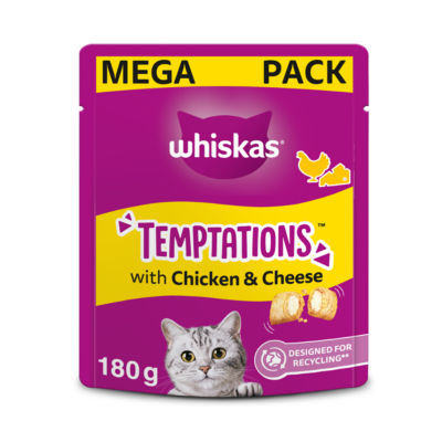 Whiskas ® TEMPTATIONS™ Adult Cat Treats with Chicken & Cheese&nbsp;180g