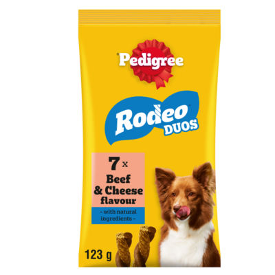 Pedigree Rodeo Duos Dog Food Treats Beef & Cheese 7 sticks 123g