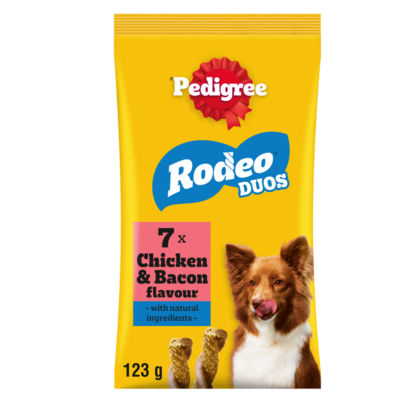 Pedigree Rodeo Duos Adult Dog Treats Chicken & Bacon 7 Chews