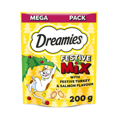 Dreamies Cat Treat Christmas Biscuit Mix with Turkey & Salmon 200g