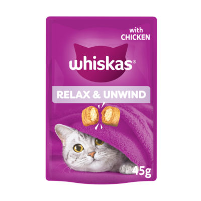 Whiskas ® Relax & Unwind Adult Cat Treats with Chicken 45g