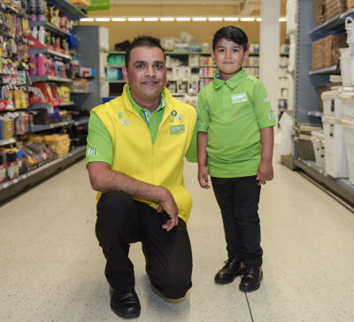 Four-year-old Huzaifah Ahmed with his dad Waqas at Asda St Matthews in Walsall