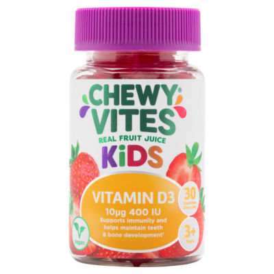 Chewy Vites Kids Vitamin D3 10µg 400IU 30 Gummies One a Day 3+ Years