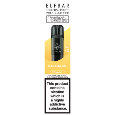 Elf Bar Elf Bar 600 Refillable Pod Banana Ice 20mg/ml 2 x 2ml