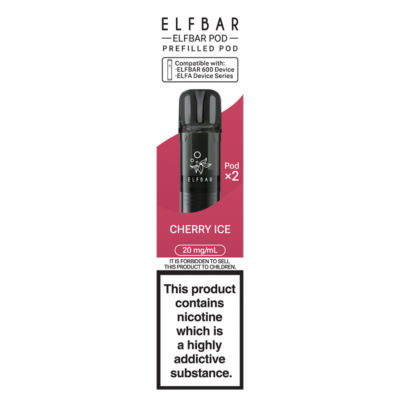 Elf Bar 600 Refillable Pod Cherry Ice 20mg/ml 2 x 2ml