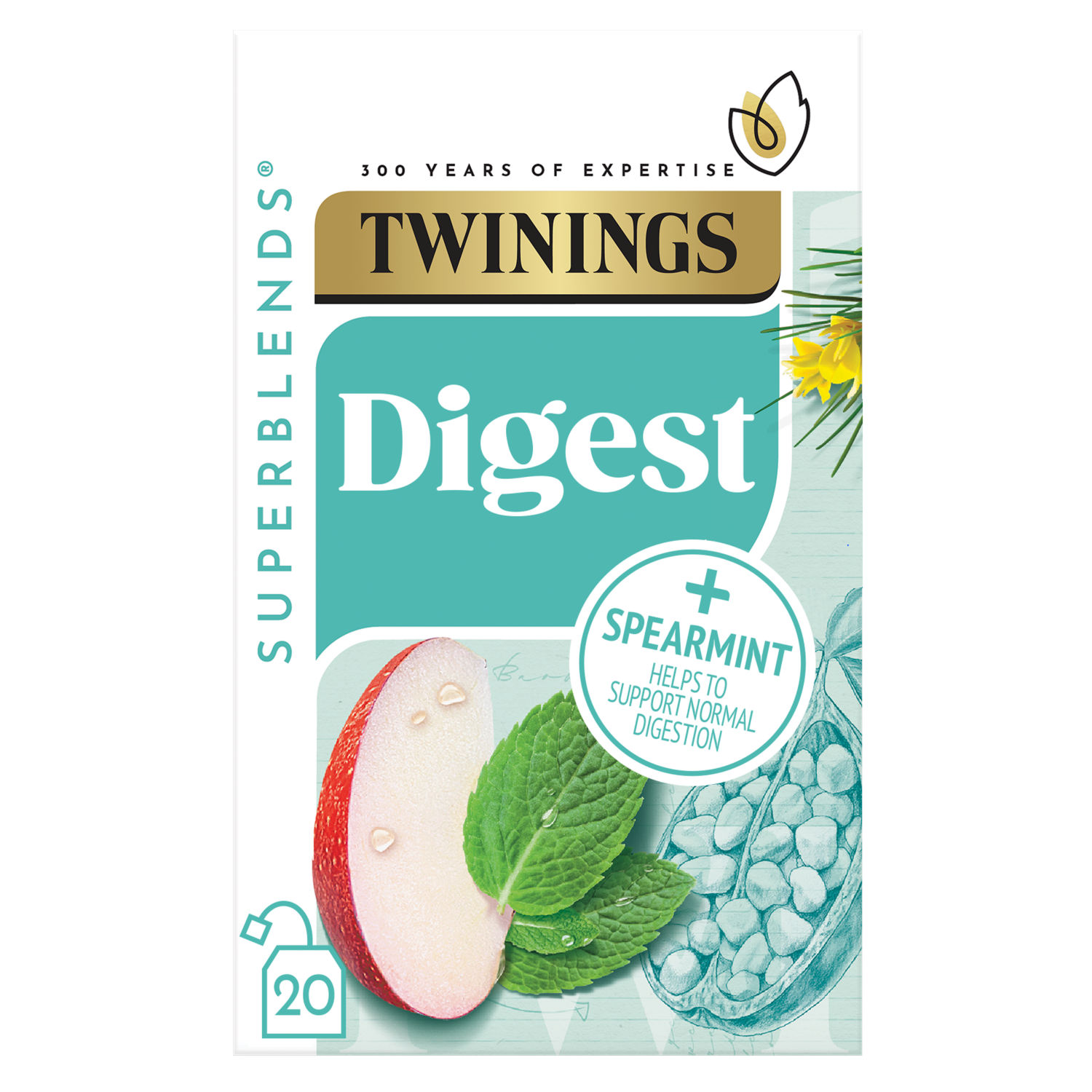 Twinings Superblends Digest Spearmint, Apple & Rooibios Herbal Tea Bags 20 Bags 35g
