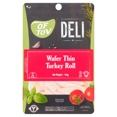 Of Tov Deli Wafer Thin Turkey Roll 142g