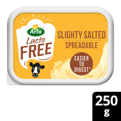 Arla Lactofree Slightly Salted Spreadable Blend Of Butter And Rapeseed Oil 250G