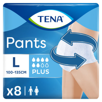 Tena Incontinence Pants Protect+ Plus Size Large 8 Pack