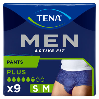Tena Men Active Fit Incontinence Pants Plus Size Medium 9 pack