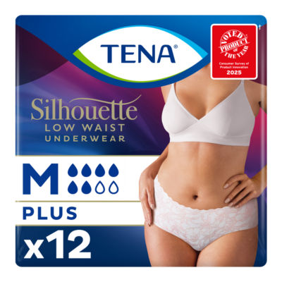 Tena Silhouette Normal Blanc Low waist incontinence underwear Medium 12 Pack
