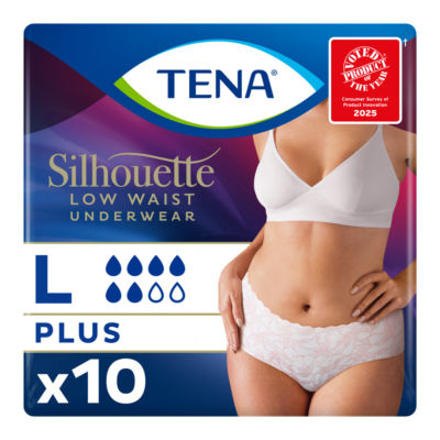 Tena Silhouette Normal Blanc Low waist incontinence underwear Large 10 Pack