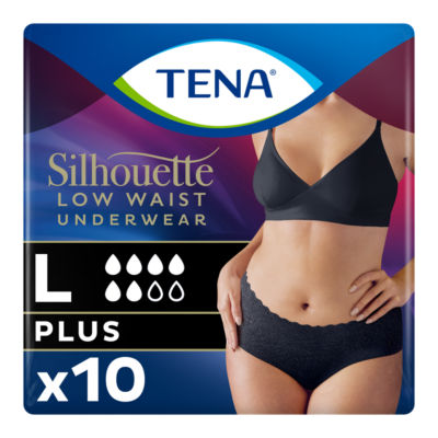 Tena Silhouette Incontinence Pants Black L 10 Pack