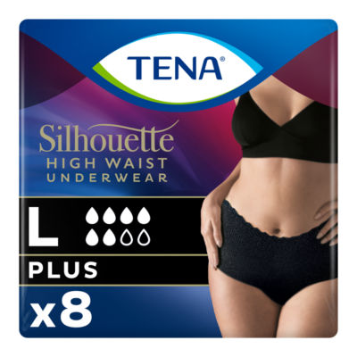 Tena Silhouette Incontinence Pants Black Large 8 Pack