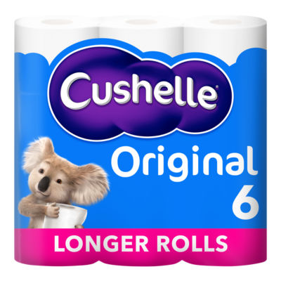 Cushelle Original 50% Longer Lasting Toilet Tissue 6 Rolls