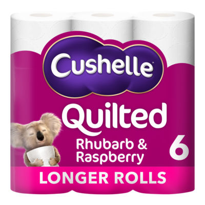 Cushelle Quilted Raspberry & Rhubarb Toilet Tissue 6 Rolls