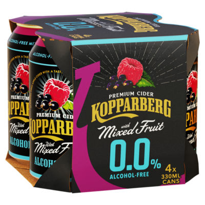 Kopparberg Alcohol-Free Premium Mixed Fruit Cider 4 X 330Ml