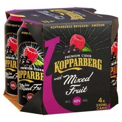 Kopparberg Premium Cider With Mixed Fruit 4 X 330Ml