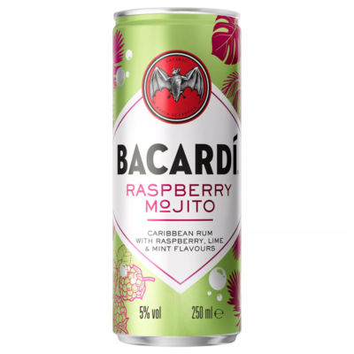 Bacardí Raspberry Mojito Premix Rum Cocktail, 25cl