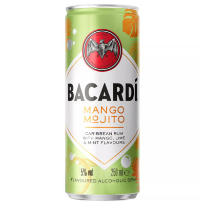 Bacardí Mango Mojito Premix Rum Cocktail, 25cl