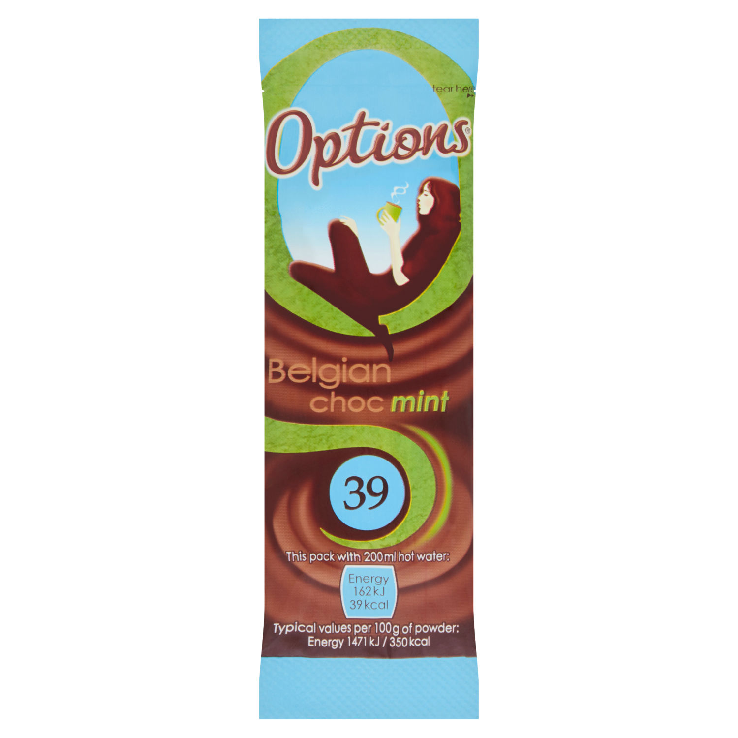 Options Belgian Mint Hot Chocolate Sachet 11g