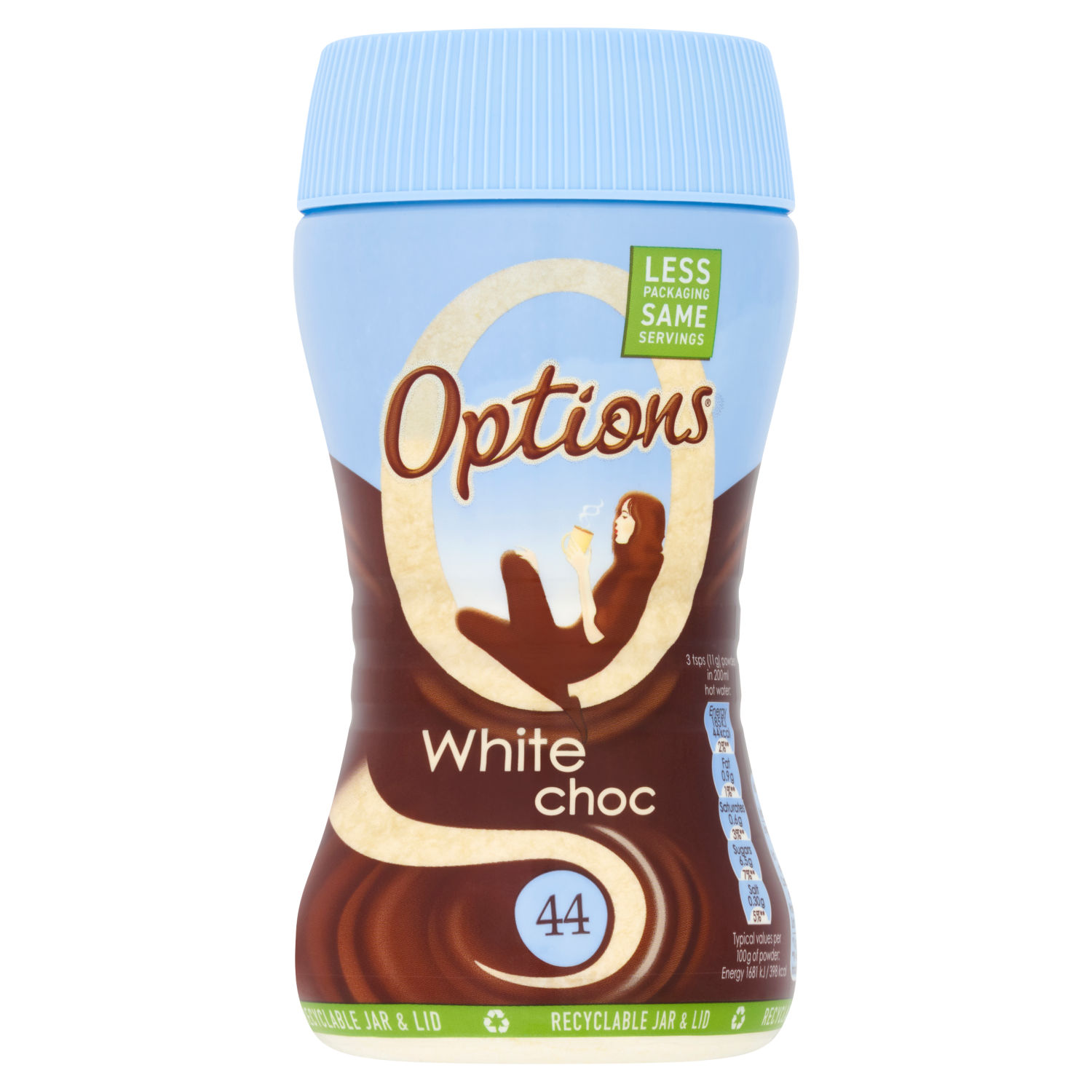 Options Instant Belgian Hot White Chocolate Drink 220g