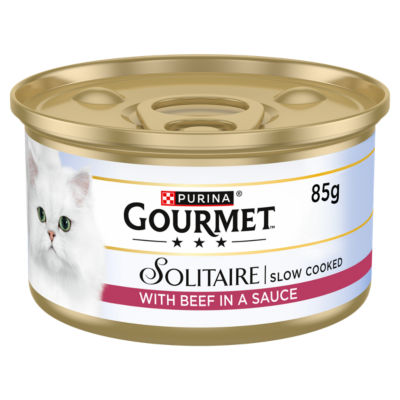 Gourmet Solitaire Beef Wet Cat Food 85g