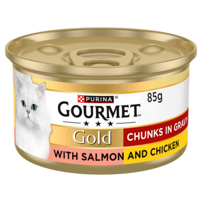 Gourmet GOURMET Gold Chunks in Gravy Salmon and Chicken Wet Cat Food 85g