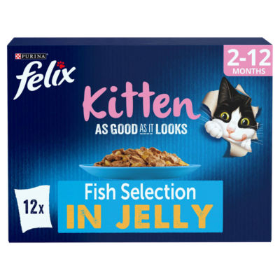 Felix As Good As it Looks Kitten Fish in Jelly Wet Cat Food 12x100g