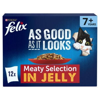 Felix As Good As it Looks Senior 7+ Meat in Jelly Wet Cat Food 12x100g