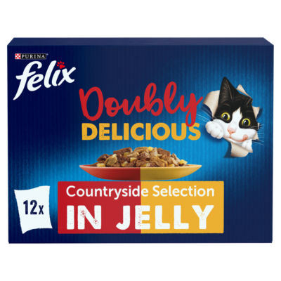 Felix Doubly Delicious Jelly Beef Chicken Duck Lamb Adult Wet Cat Food