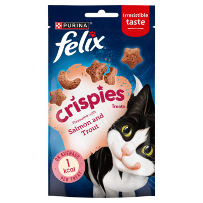 FELIX CRISPIES 45g x2 Salmon & Trout Cat Treats Pack Tasty Treats For Your Cat - Image 5
