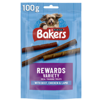 Bakers Rewards Chicken; Beef and Lamb Dog Treats 100g