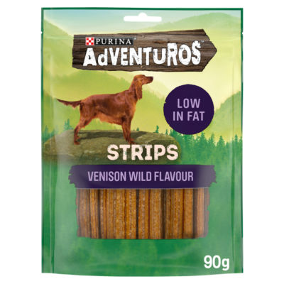 Adventuros strips dog treat venison flavour