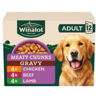 Winalot Meaty Chunks in Gravy Wet Dog Food Pouches - Chicken, Beef, Lamb - 12 Pack x 100g - Image 2