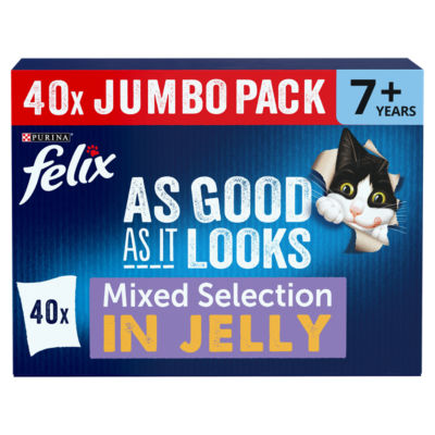 Felix As Good As It Looks Senior 7+ Mixed in Jelly Wet Cat Food 40x85g