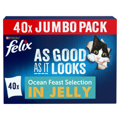 Felix As Good As it Looks Ocean Feasts in Jelly Wet Cat Food 40x85g