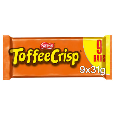 Toffee Crisp Milk Chocolate Bar 9 Pack Multipack 279g