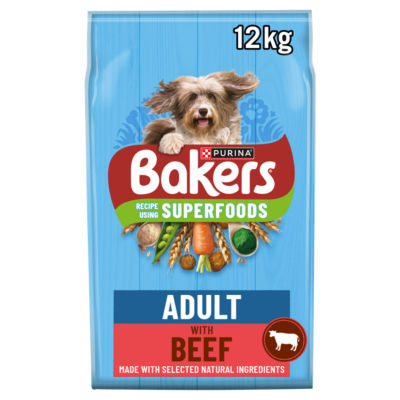 Bakers Adult Dry Dog Food Beef and Veg 12kg