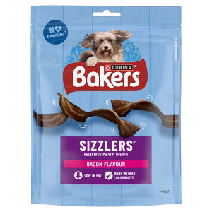 Bakers Sizzlers Dog Treats Bacon 90G
