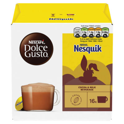 NESCAFE Dolce Gusto Nesquik Hot Chocolate Pods X16