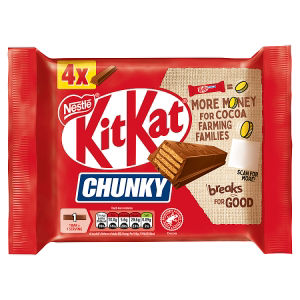 Kit Kat Chunky Milk Chocolate Bar 4 Pack Multipack 160G