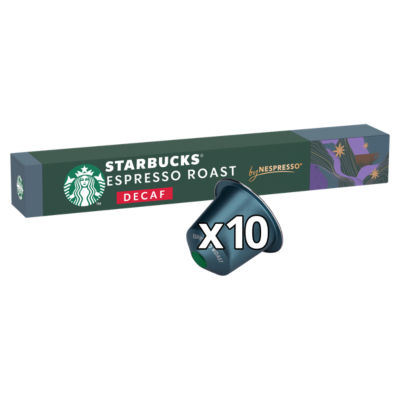 Starbucks ® by Nespresso® Decaf Dark Espresso Roast Coffee Pods  X10