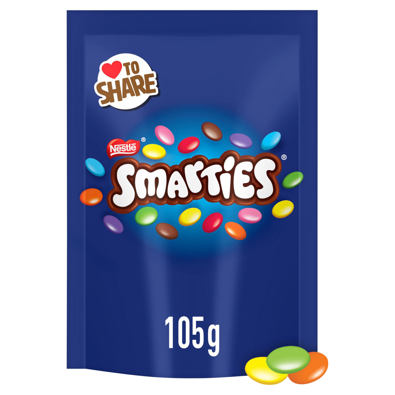 Smarties Milk Chocolate Sharing Bag Colorful Candies 105g
