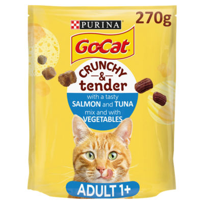 GO-CAT Crunchy & Tender Salmon and Tuna Dry Cat Food 270g