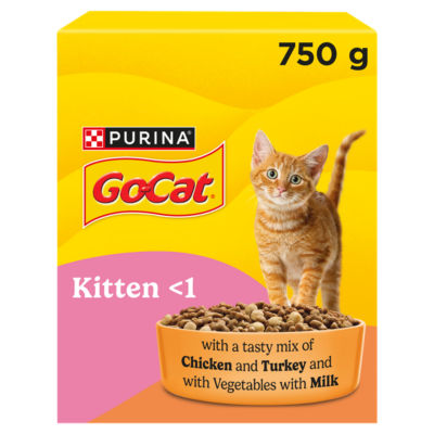 Go-Cat GO-CAT Kitten Chicken; Turkey and Milk Dry Cat Food 750g