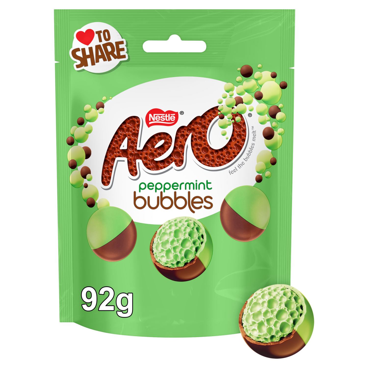 Aero Peppermint Bubbles Milk Chocolate Sharing Bag 92g
