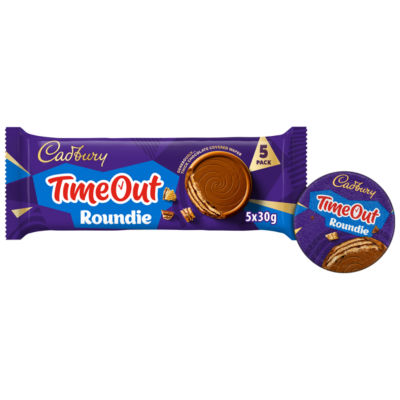 Cadbury Timeout Roundie Milk Chocolate Wafer Biscuit 5 Pack Muiltipack 150g (5 x 30g)