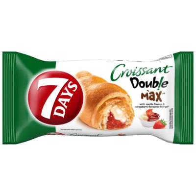 7 Days Double Max Croissant with Vanilla Flavour & Strawberry Flavoured Fillings 80g