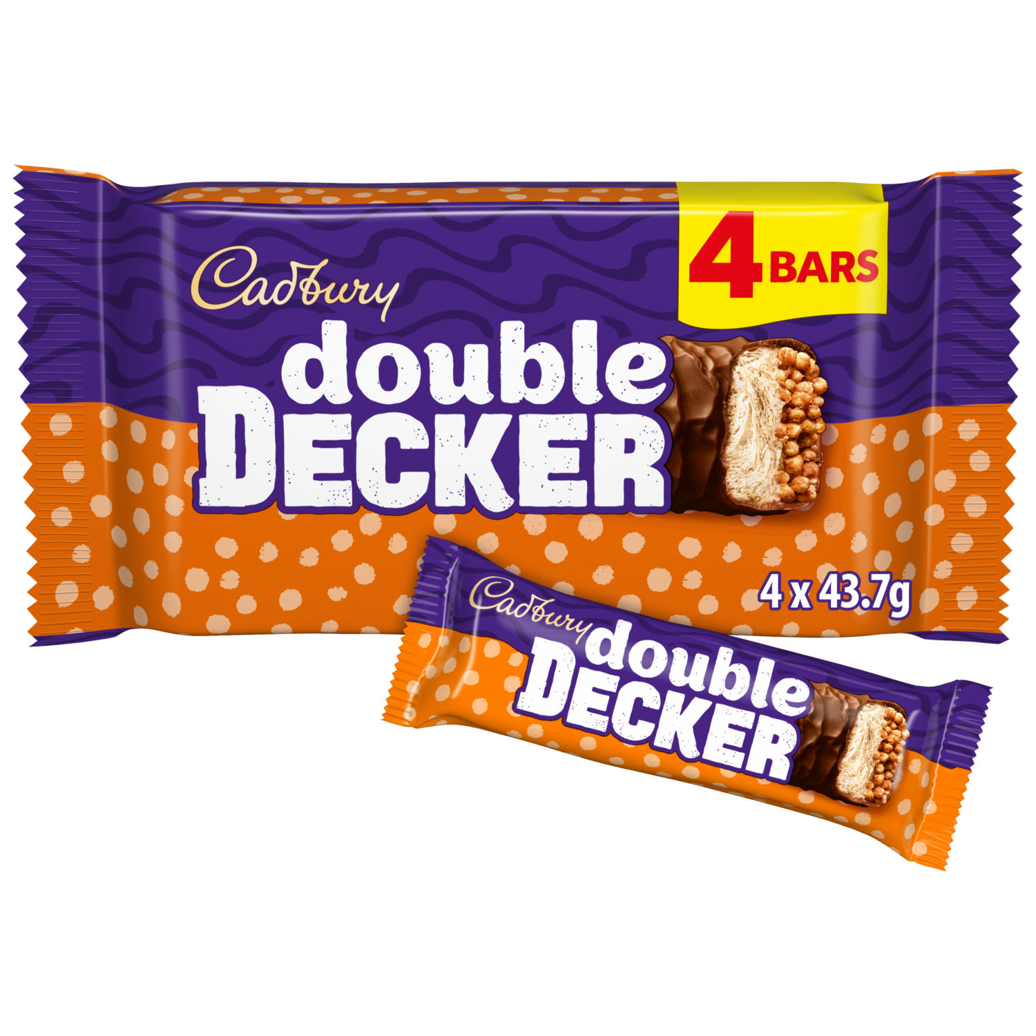 Cadbury Double Decker Milk Chocolate Bar 4 Pack 174.8g